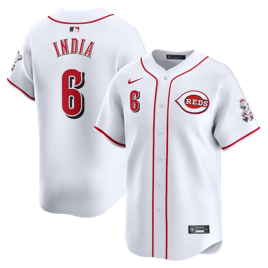 Men Cincinnati Reds #6 Jonathan India Nike White Home Limited Player MLB Jersey